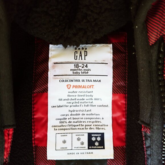 Baby Gap Buffalo Plaid Bear-Eared Snowsuit 18-24 Months - Picture 10 of 11